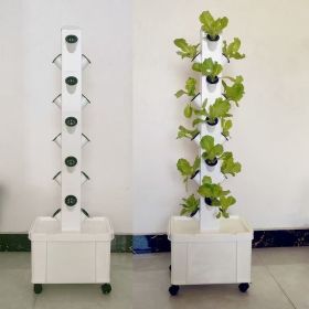 Hydroponic Growing System Detachable 4-Holes Cup 5 Layers 20 Plant Sites Indoor Home Garden Vertical Tower Planters Kit