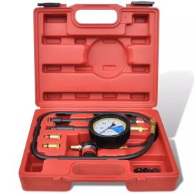 Automotive Diesel Gas Engine Cylinder Compression Leakdown Tester Gauge Tool Kit