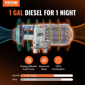 VEVOR Diesel Air Heater, 12V 5KW All-on-one Diesel Heater with Remote Control and LCD, 5L Fuel Tank Portable Diesel Parking Heater