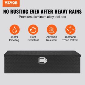 VEVOR Heavy Duty Aluminum Truck Bed Tool Box, Diamond Plate Tool Box with Side Handle and Lock Keys, Storage Tool Box Chest Box Organizer for Pickup