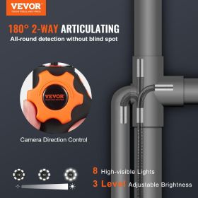 VEVOR Articulating Borescope Camera with Light, Two-Way Articulated Endoscope Inspection Camera with 6.4mm Tiny Lens, 5" IPS 1080P HD Screen, 8X Zoom