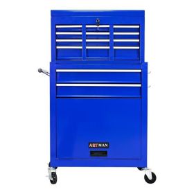 High Capacity Rolling Tool Chest with Wheels and Drawers, 8-Drawer Tool Storage Cabinet--BLUE