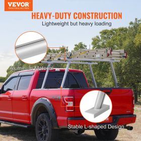 VEVOR Truck Rack, 46-71inch Extendable Truck Ladder Rack, 800 lbs Capacity Steel Ladder Rack for Truck with Non-Drilling J-bolts