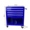 4 DRAWERS MULTIFUNCTIONAL TOOL CART WITH WHEELS-BLUE