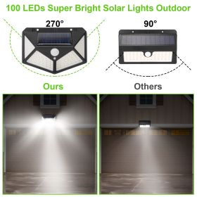 Solar Wall Light Outdoor 100LEDs PIR Motion Sensor Lamps IP65 Waterproof Night Lights