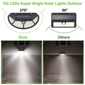 Wall Solar Powered Lights Outdoor 102 LEDs IP65 Waterproof Solar Lamps