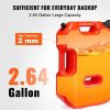 VEVOR Gas Can, 2.64 Gallon/10L, Fuel Tank with Spout and Lockable Bracket, Storage Gasoline Container, Auto-Off Function & Adjustable Flow Rate