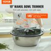 VEVOR Leaf Bowl Trimmer, 19'' Trimmer Bowl, Manual Bud Trimmer with Stainless-Steel Blades for Twisted Spin Cut, Clear Visibility Dome