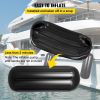 4 NEW RIBBED BOAT FENDERS 10" x 28" BLACK CENTER HOLE BUMPERS MOORING PROTECTION