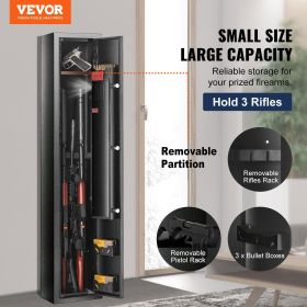 VEVOR 3 Gun Safe, Gun Security Cabinet with Lock & Digital Keypad, Quick Access Gun Storage Cabinet with Removable Shelf, Pistol Rack