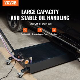 VEVOR Low Profile Oil Drain Pan, 20 Gallon Oil Drain Pan with Pump, Oil Change Pan with 180W Electric Pump, 8.2ft Hose & Folding Handle