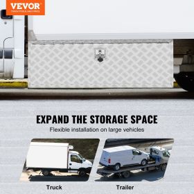 VEVOR Underbody Truck Box, 48"×17"×18" Pickup Storage Box, Heavy Duty Aluminum Diamond Plate Tool Box with Lock and Keys