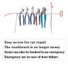 26 pieces of car emergency use kit, camping lamp maintenance lamp bracket, brake caliper hook, fifth wheel pin puller