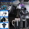 2 In 1 Car Cup Phone Holder Automotive Drink Holder with 360° Rotating Gooseneck Phone Mount Adjustable Base Fit for Most Phones Cups Vehicles