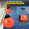 VEVOR Boat Buoy Balls, 15" Diameter Inflatable Heavy-Duty Marine-Grade PVC Marker Buoys, Round Boat Mooring Buoys, Anchoring, Rafting, Marking