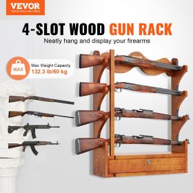 VEVOR Gun Rack, Wood Gun Rack Wall Mount, Gun Display Rack holds 4 Rifles, Shotguns