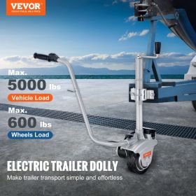 VEVOR Electric Trailer Dolly, 5000lbs Towing Capacity, 350W 12V Trailer Jockey Wheel with 22 ft/min Moving Speed