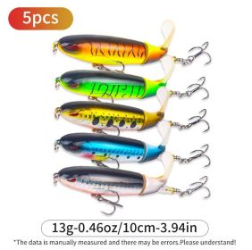 Nuguri Topwater Fishing Lures Set Whopper Plopper Bass Lures with Floating Rotating Tail Fish Bait Lures Hard Bait Hook/Fish Tackle Bait for Freshwate