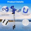 2Pcs Fishing Rod Holders For Bank Fishing 360° Omni-Directional Stainless Steel Detachable Fishing Pole Holders for Ground Beach Sand Stand Summer Fis