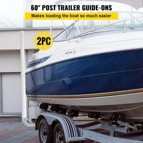 VEVOR Boat Trailer Guide-on, 60", 2PCS Steel Trailer Post Guide ons, w/White PVC Tube Covers, Complete Mounting Accessories Included, for Ski Boat