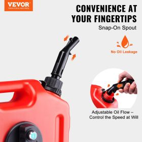 VEVOR Gas Can, 2.64 Gallon/10L, Fuel Tank with Spout and Lockable Bracket, Storage Gasoline Container, Auto-Off Function & Adjustable Flow Rate