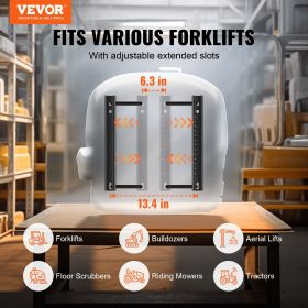 VEVOR Universal Forklift Seat,Tractor Seat with Adjustable Angle Back, Micro Switch and Seatbelt