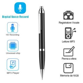 W11 Mini Professional Digital Voice Recorder Remote HD Recording Pen Audio Recorder Noise Reduction 16G MP3 Player