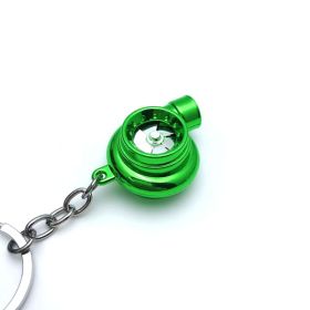 Automotive Turbine Keychain Metal Creative Luminous LED (Color: Bagged green)