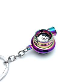 Automotive Turbine Keychain Metal Creative Luminous LED (Color: Bagged color)