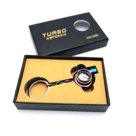 Automotive Turbine Keychain Metal Creative Luminous LED (Color: Boxed color)