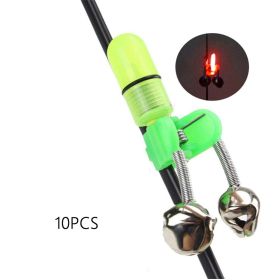 Goture 20pcs/10pcs Portable LED Night Fishing Rod Alarm Bell With Dual Ring Bells (Color: 10pcs red)