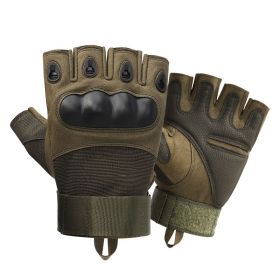 Tactical Military Gloves Shooting Gloves Touch Design Sports Protective Fitness Motorcycle Hunting Full Finger Hiking Gloves (Color: Army green 2, size: L)