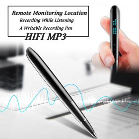 HQ9 Professional LCD Display Digital Activated Recorder Writing Pen Audio Sound Voice Recording Write Pen HD HIFI MP3 Player 8GB (momory: 8GB)