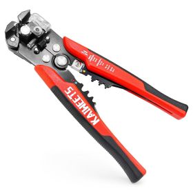 Electrician 6-inch Flush Pliers Wire Stripping Cable Tool Multifunctional Wire Cutters W/ TPR Handle (Type: Automatic Wire Stripper, Color: Red & Black)