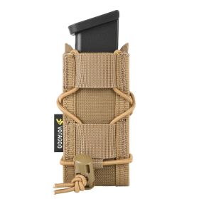 9mm Molle Mag Pouch Open-Top Pistol Mag Pouch Adjustable Mag Pouch Compatible With Various MOLLE Tactical Belts (Color: Brown, size: Single)