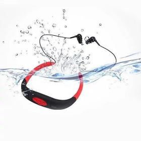 Aqua Tunes Bluetooth Waterproof Sports Headphones (Color: Red/Black)