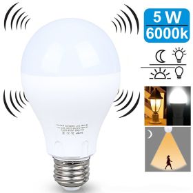 LED LIGHT BULB W/ RADAR MOTION SENSOR 180 Deg 5w/50 Watts (PACK: SINGLE, Color: WARM WHITE (SUN SET))