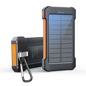 Solar-Powered Portable Charger With Built-In Light, Featuring An 8000mAh High-Capacity Battery Pack, Capable Of Solar Charging And Illumination (Colour: ORANGE)