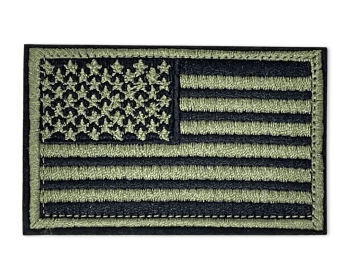 Tactical USA Flag Patch with Detachable Backing (Color: Marine Green)