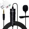 5 Core Professional Omnidirectional Lavalier Microphone 3.5mm Clip-On Lapel Mic for Smartphone DSLR Camera PC Interview Video Camcorders Audio Recorde