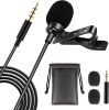 5 Core Professional Omnidirectional Lavalier Microphone 3.5mm Clip-On Lapel Mic for Smartphone DSLR Camera PC Interview Video Camcorders Audio Recorde