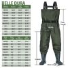 BELLE DURA Fishing Waders Chest Waterproof Light Weight Nylon Bootfoot Waders for Men Women with Boots