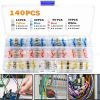 50/140pcs Solder Seal Wire Connectors Kit; Electrical Connectors Heat Shrink Wire Connectors Waterproof Electrical Cable Butt Terminals For Marine Aut