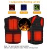 Heat Jacket Vest 3 Heating Gear Adjustable USB Heated Vest Warm Heat Coat Vest w/ 5 Heating Pads For Men Women Winter Outdoor Activity