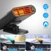 24V 150W Portable Car Heater Heating Fan 2 in 1 Defroster Defogger Demister Windshield Heater Automotive Cooling Fan with 360°Rotating Base