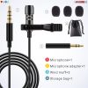 5 Core Professional Omnidirectional Lavalier Microphone 3.5mm Clip-On Lapel Mic for Smartphone DSLR Camera PC Interview Video Camcorders Audio Recorde